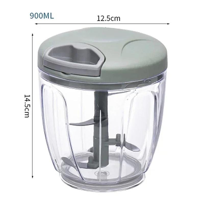 

500/900 мл измельчитель чеснока, ручной вращающийся измельчитель овощей, слайсер, измельчитель фруктов и чеснока, кухонный гаджет, блендеры, мясорубка 900ML зелёный