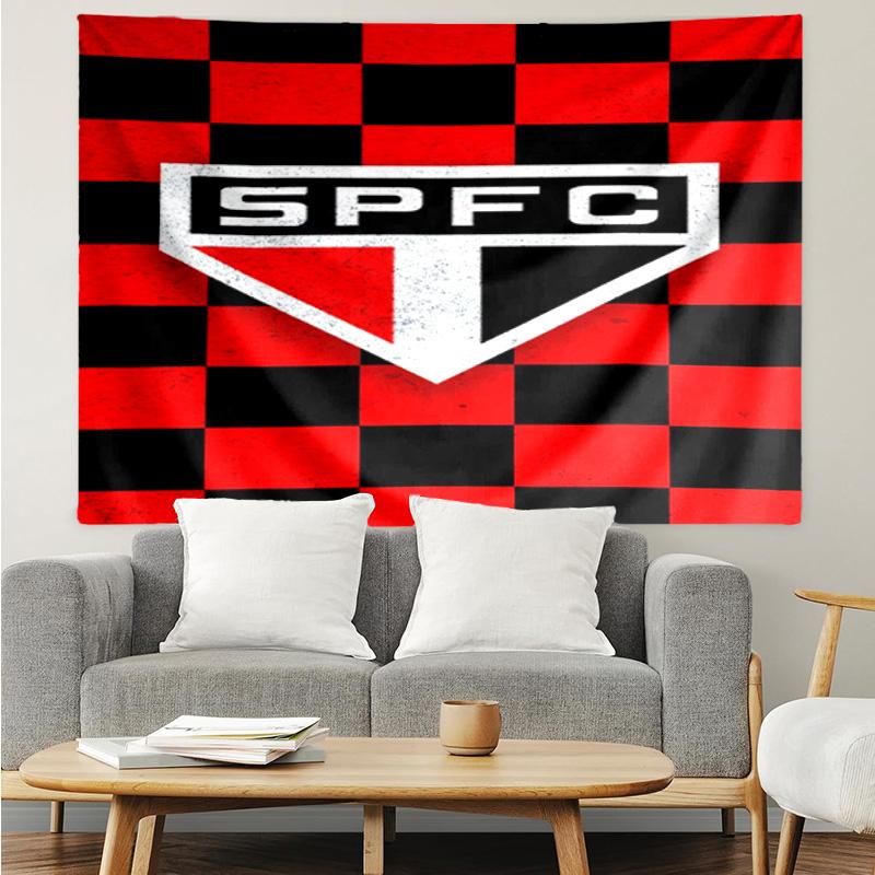 Pau-lo Fc Emblem Printed Printed Tapestry, for Bedroom,Livingroom, Dormitory, Large Wall Decor, Fabric Decor Fan Birthday Gifts