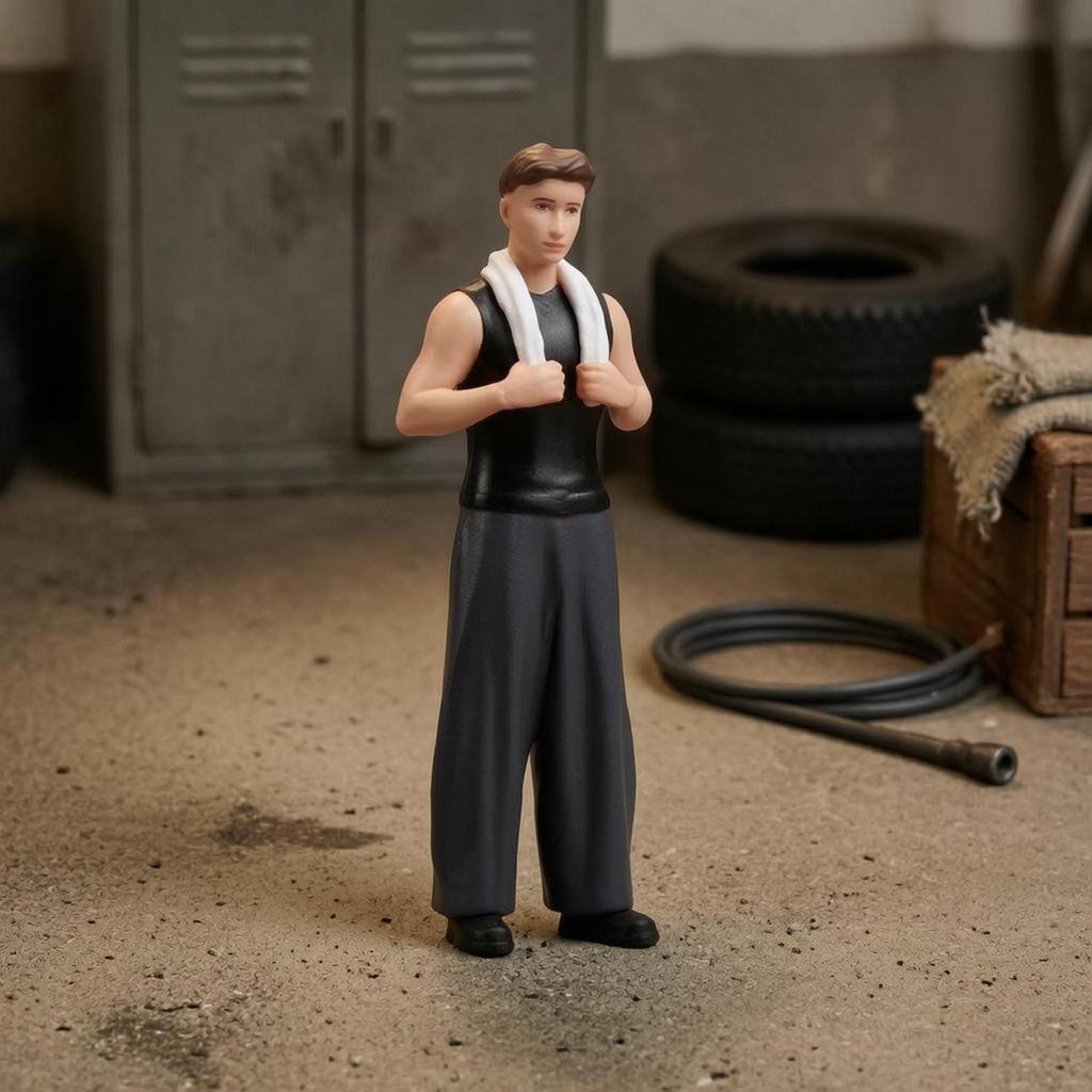 Standing Maintenance Worker statue/18 Scale Garage Scene Figure 10 Cm Figurine