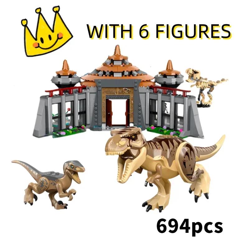 Dinozaury z Jurajskiego Parku Południowy Smok Behemot i Smok Sierpowaty Atak 76949 T-Rex Klocki Zabawki dla Dzieci Prezent