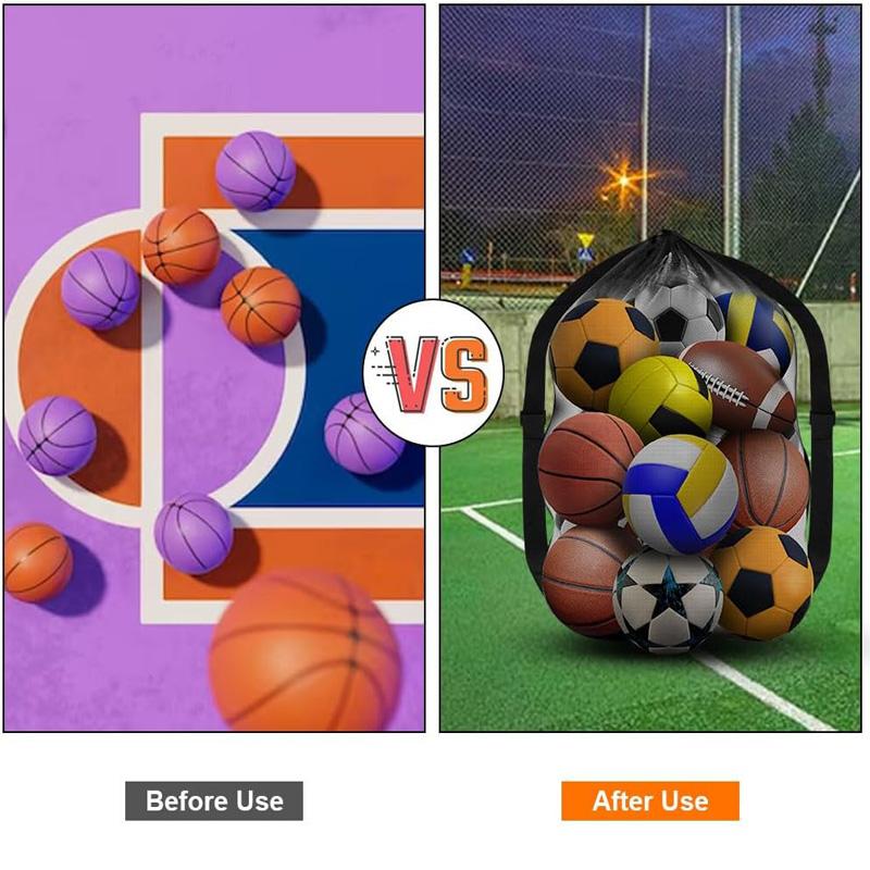 Extra Large Football Mesh Bag Adjustable Shoulder Strap Drawstring Bag Storage Bag for Basketball Football Rugby Ball Volleyball