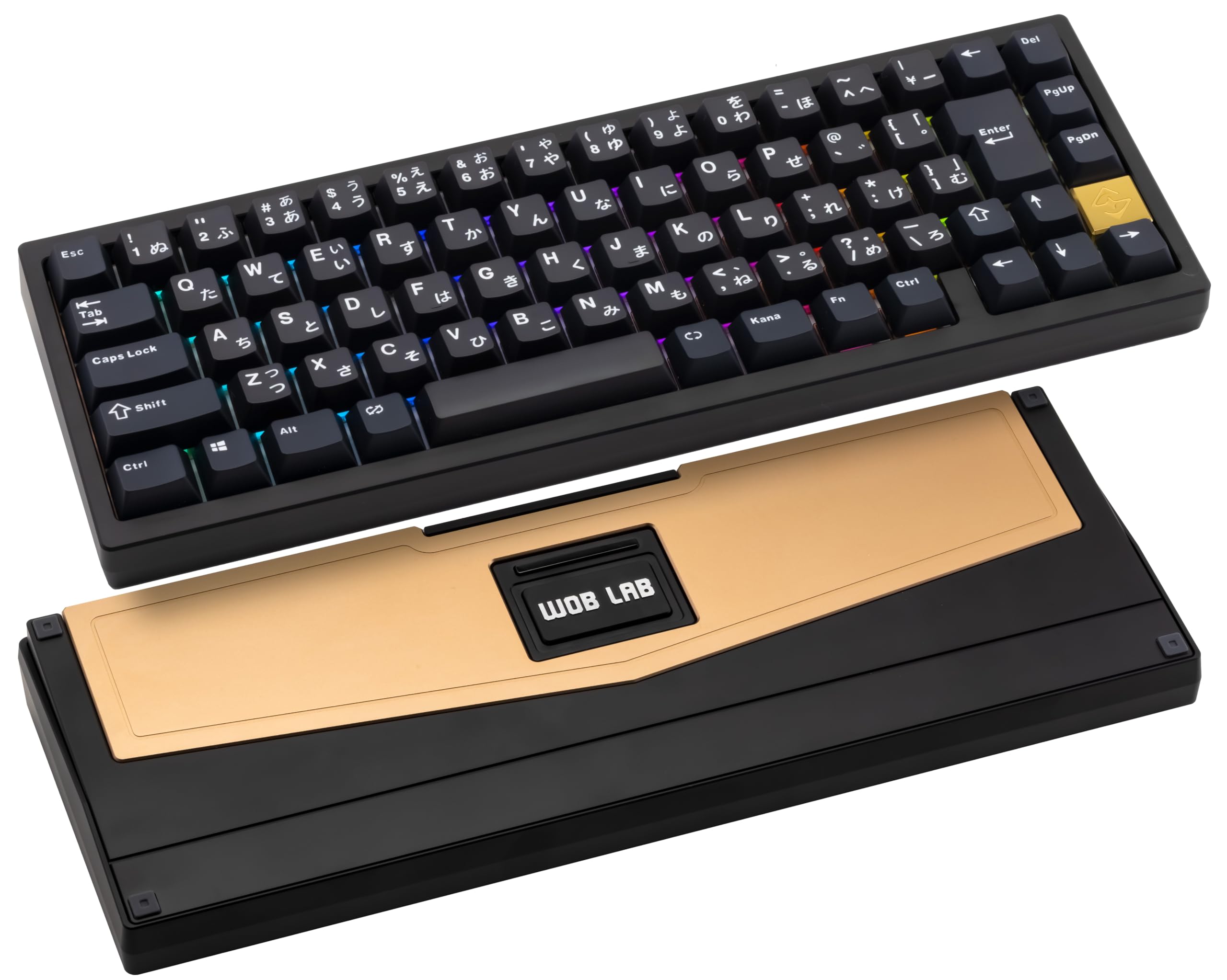 

WOBKEY ZEN 65 Mechanical Quick US English JIS Japanese Metal Low Custom Top Gasket VIA Certified Black Keyboard, 3-Way Connection, Release, Wireless,