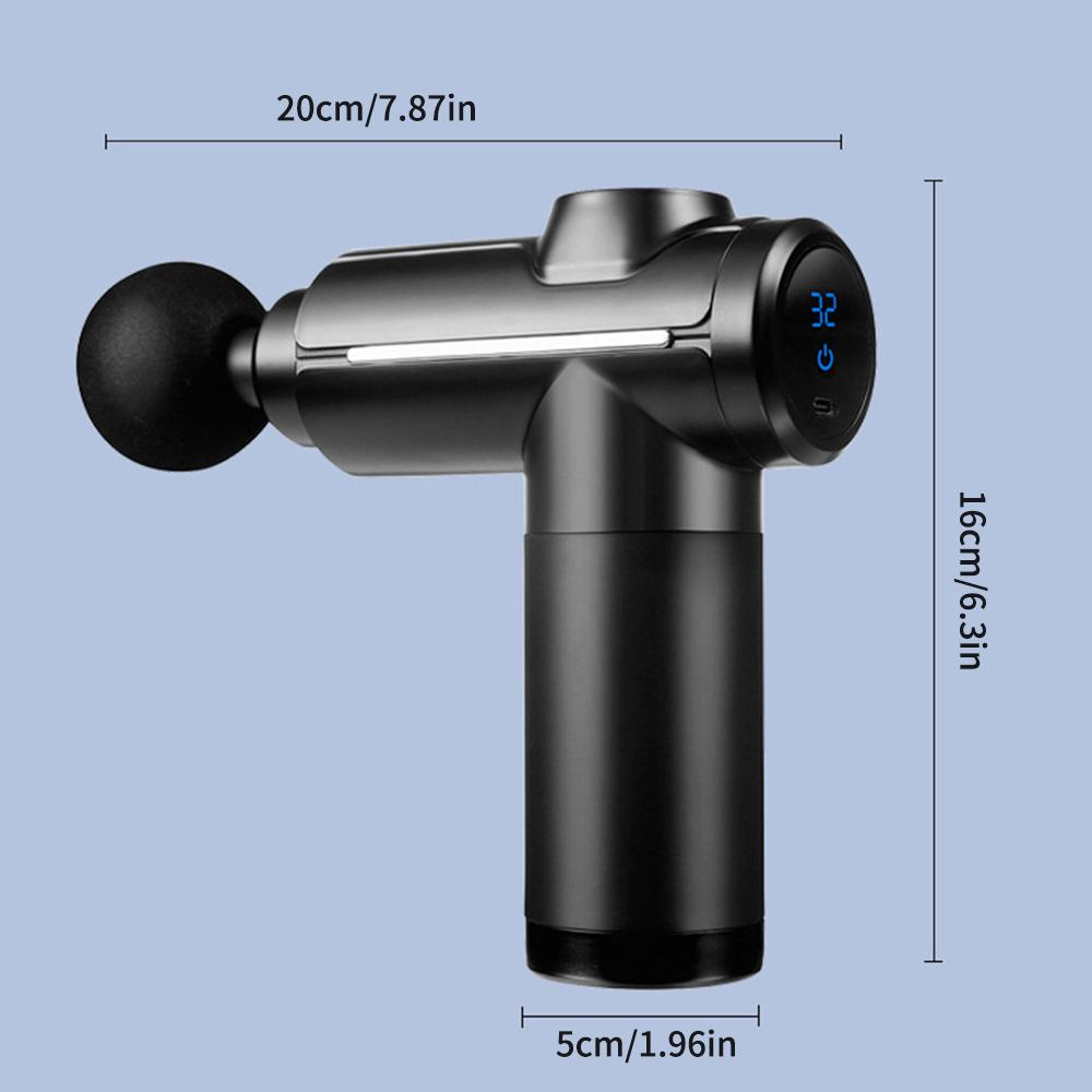 Fascia Gun With 8 Heads Touch Screen Muscle Relaxor Fitness Grade Neck Membrane Grabbing Device Electric Massage Machine Vibrati