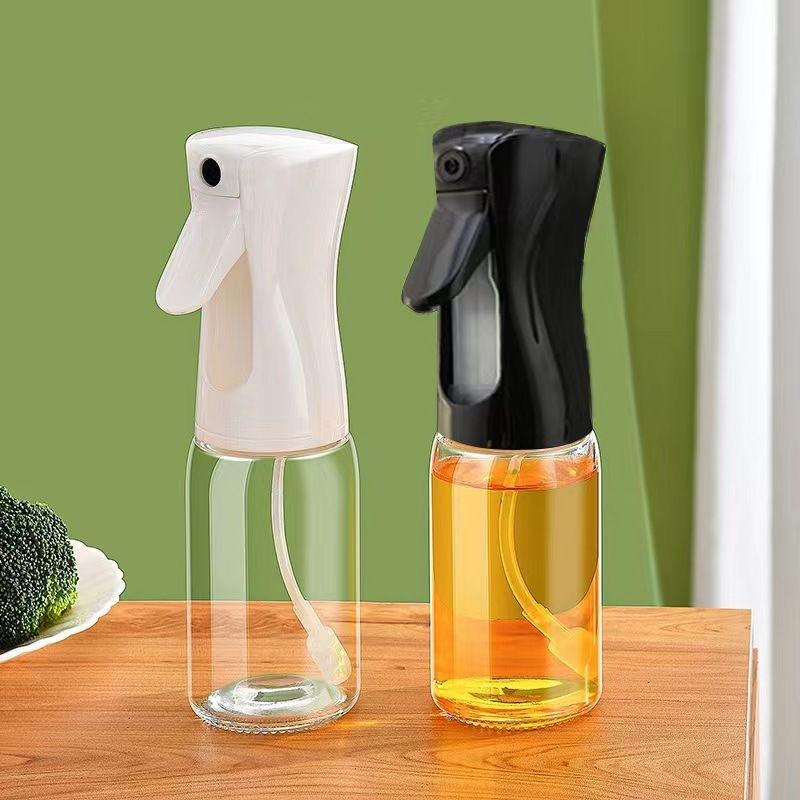 Press the glass oil spray bottle, edible oil, olive oil control oil pot, atomizing oil spray pot, outdoor barbecue, portable oil spray bottle 220ml