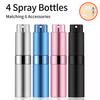 4PCS+6 Accessories Perfume Atomizer Refillable with 5 Spray Bottles, 2 Aluminum Funnel, 2 Dispensing Shenanigans, 2 Spring Straw