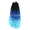 Farbverlauf Lange Lockige Perücke - Afrikanisch Europäisch Amerikanisch Faux Locs Synthetische Faser Extensions