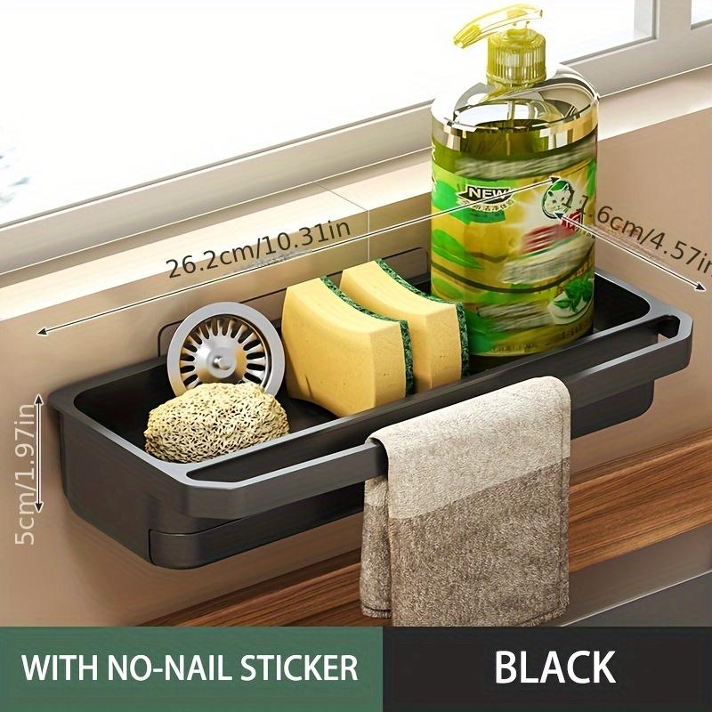 Household Dishwashing Drain Rack Sink Faucet Rack Punch-free Kitchen Rag Sponge Detergent Storage Rack
