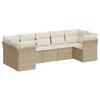 VidaXL Garden Lounge Set with Cushions 7 Pcs Beige Braided Resin 3218118