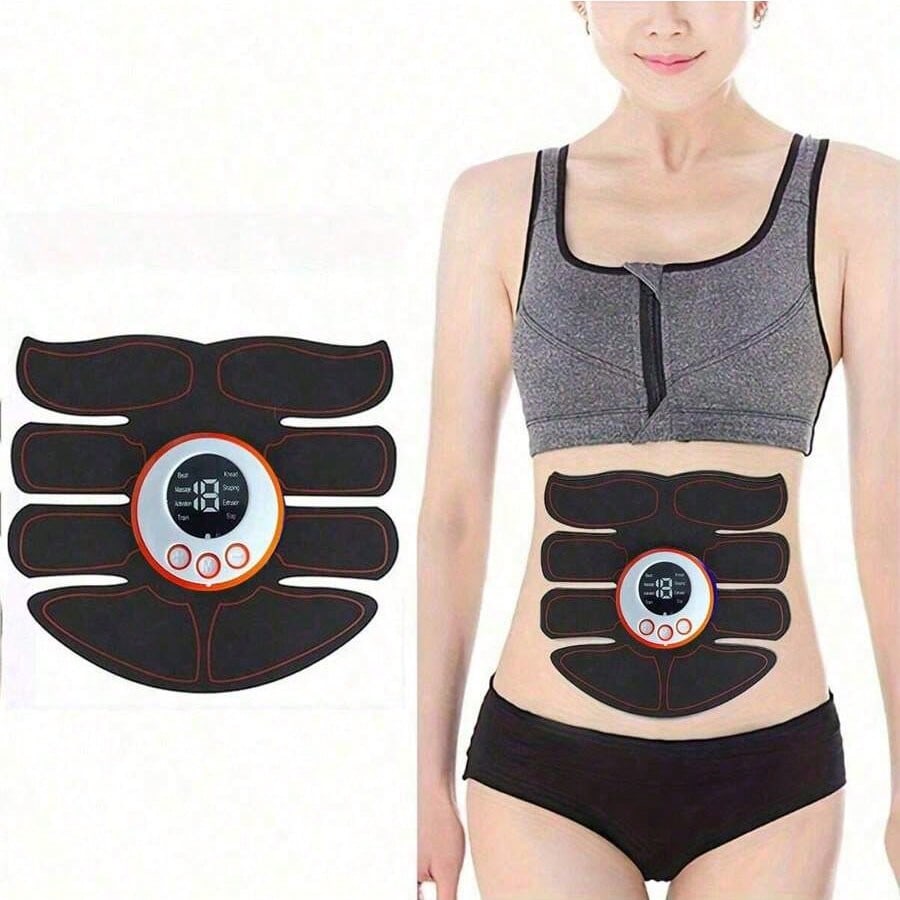 

USB Зарядка Стимулятор Мышц Брюшного Пресса, Тренажер для Мышц Брюшного Пресса со Светодиодным Цифровым Дисплеем Стимулятор для Брюшного Пресса и Рук чёрный