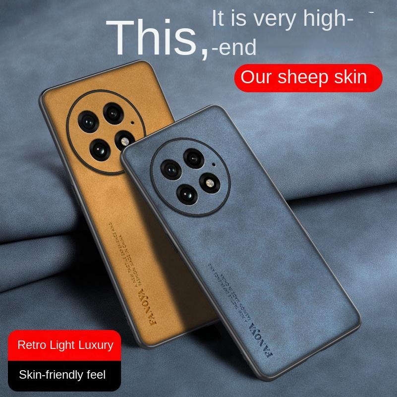 Einfache Leder-Komfort-Wildlederhülle Für OnePlus 13 12 12R 11 11R 10T 10 Pro OnePlus Nord 4 CE 4 3 Lite Ace 3 Linsenschutzhülle