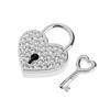 Mini Heart Archaize Padlocks With for Key Metal for Wish Lock Jewelry Box Diamonds Decorative Padlock for Lovers, Girls,