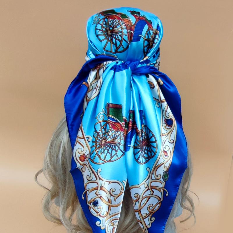 

Новый женский пляжный платок на голову, модный дизайн, солнцезащитные шарфы, роскошный квадратный шелковый хиджаб 90X90 см, популярные шали на все четыре сезона