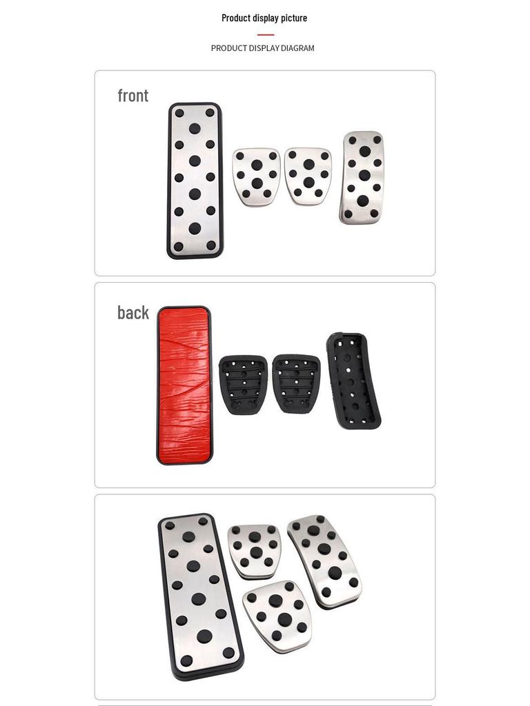 Anti-Slip Car Pedals for Subaru Forester '06-'18 & XV '12-'17 - Accelerator, Brake & Rest