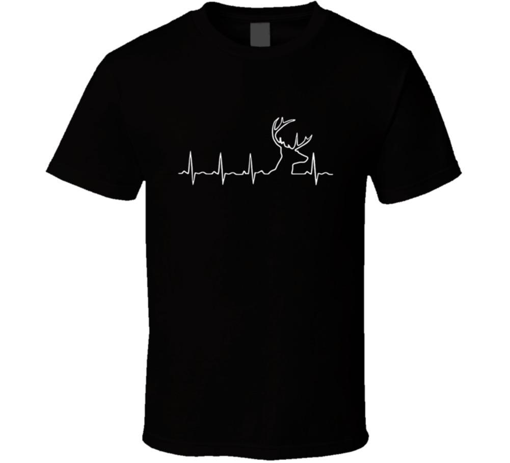 Hunting Heartbeat Deer Hunt T-Shirt Outdoor Sports Buck Hunter New Unisex TShirt XL