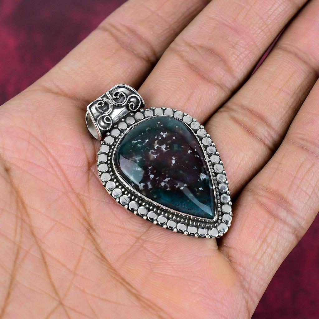 Azurite Pendant, 925 Solid Sterling Silver Gemstone Jewelry, Handmade Pendant, For Thanksgiving
