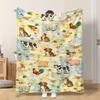 1pc Flannel Blanket Animals And Flowers This Shawl/blanket/nap Blanket/sofa Blanket Is Soft Comfortable and Warm Suitable for All