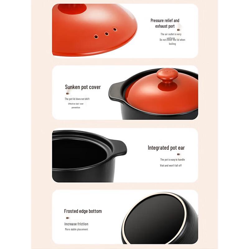 SUPOR 4.5L Thickened Ceramic Casserole Pot