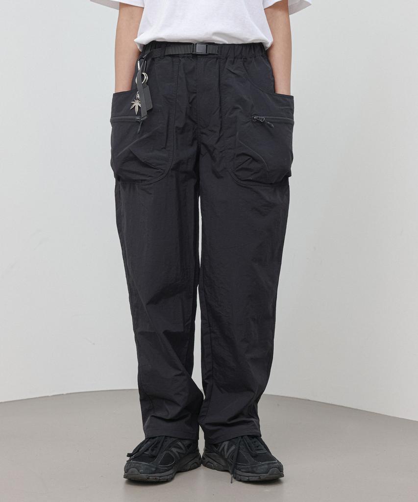 MODERMENT [Nylon] Belted Tech Cargo String Pants [Beige]