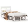 VidaXL Bed Frames and Headboard White 100x200 Cm Solid Pine Wood, Bedroom Furniture, Bed Base, Wooden Bed, Bed, Bed 850798