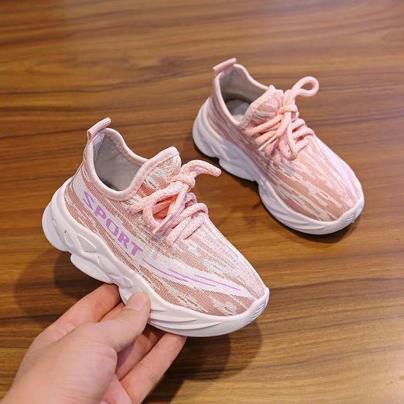 Men's and Women's Shoes, Spring New One-foot Non-slip Children's Running Shoes, Lightweight Breathable Mesh Casual Sneakers