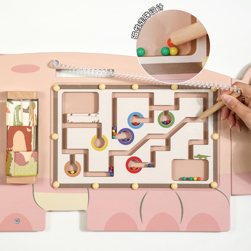 Children's Kindergarten Crocodile Wall Game Puzzle Early Education Intellectual Wall Busy Board Wall Decoration Toy
