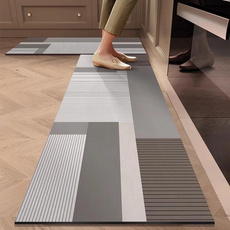 Modern Minimalist Kitchen Rug Non-Slip, Stain-Resistant Diatomaceous Earth Mat Absorbent Bathroom Door Mat Home Decor