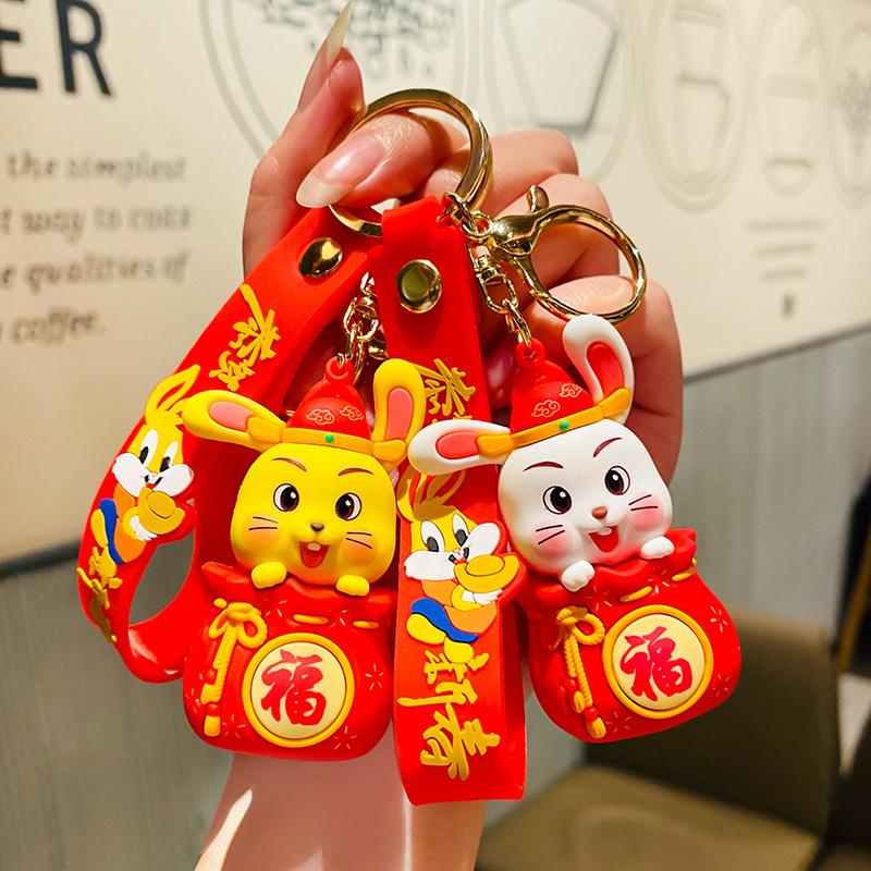Buy Year Keychain 2023 Cute Rabbit Keychains Bunny Hanging Accessories