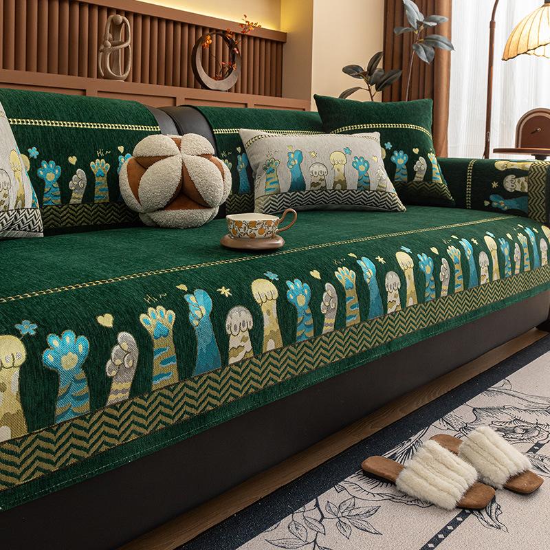 New Sofa Cushion Non-Slip Premium Seat Cushion French Cartoon Universal In All Seasons Simple Modern Sofa Cover Towel