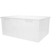 PP Document Storage Box with Clear Lid for Home Office File Organization Stackable Space Saving Flat Design for Papers Contracts