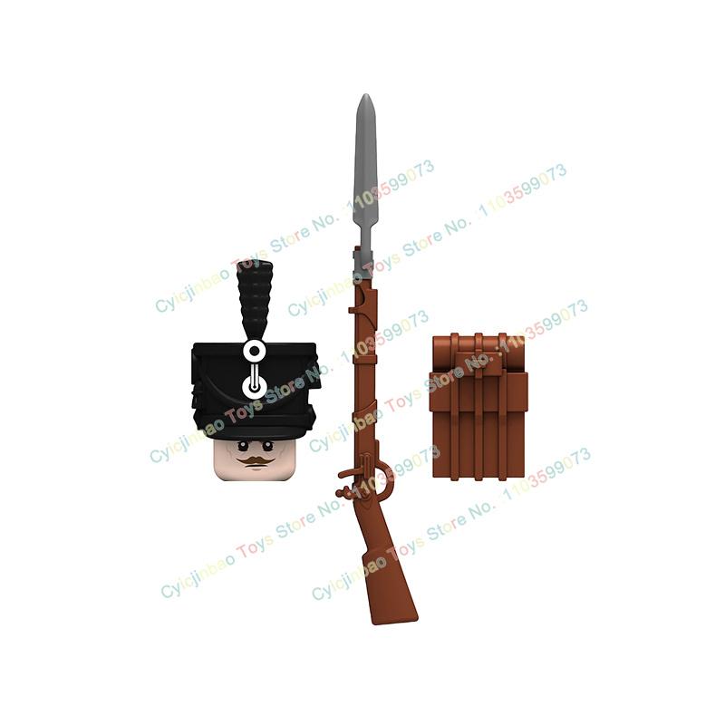 Napoleonische Kriege Britische Französische Füsiliere Dragoner Bausteine Actionfiguren Zubehör Kopf Waffe Kinderspielzeug N001-048