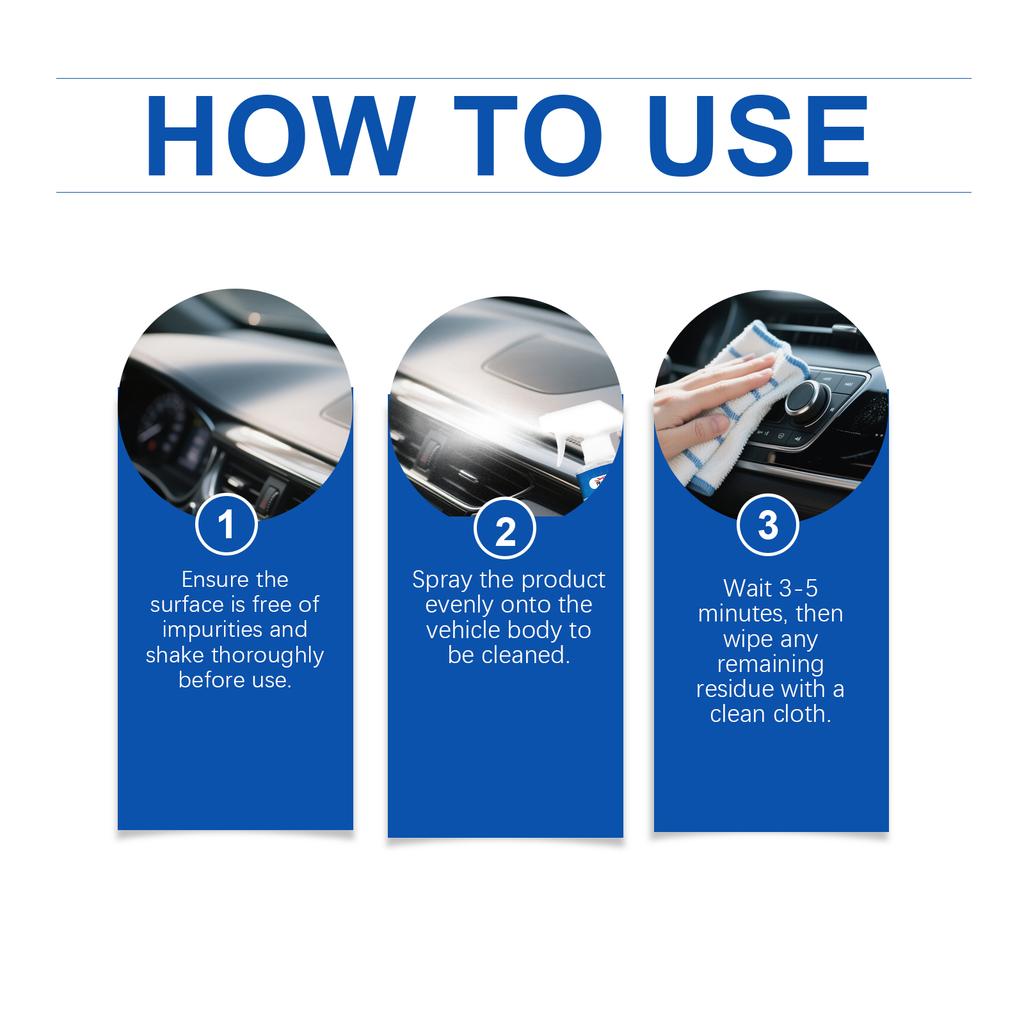 Spray do czyszczenia pianki do wnętrza samochodu Usuwanie plam z plastiku i gumy Przywracanie czerni Połysk Czyszczenie samochodu Czyszczenie skórzanej sofy