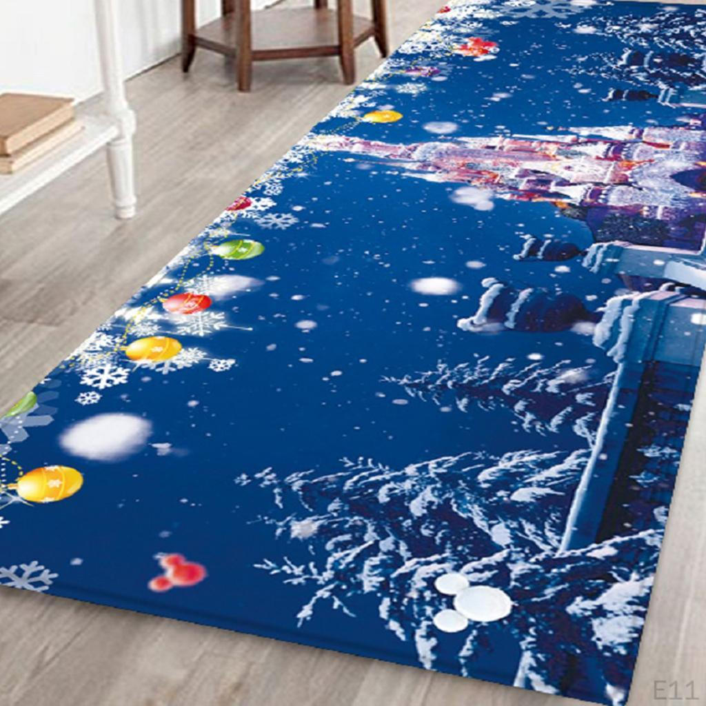 3D Effect Christmas Area Rug Carpet 120x40cm for Home Decoration