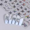 1PCS Black White Butterfly Laser Nail Stickers Nail Art Decoration Abstract Lines Bronzing Flowers Stickers For Nails