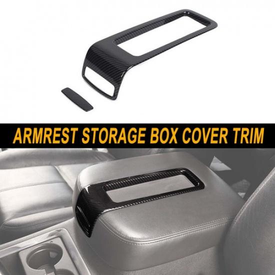 Carbon Armrest Storage Box Trim For Chevy Tahoe Suburban SIERRA YUKON 2007-2013