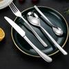 Stainless Steel Silver Western Cutlery Set - Knife, Fork, and Spoon - Thickened Kitchen Utensils
