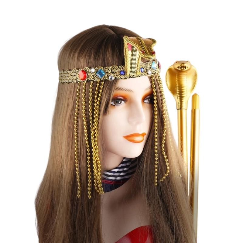 Detailed Cleopatra Headpiece Plastic Crowns For Cosplay Event Themed Celebrations Comfortable Wear