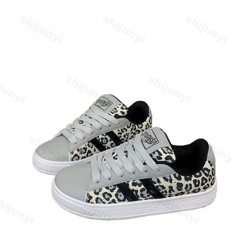 Women's Shoes Fashion Street Skateboard Shoes New Casual Sport Shoe Vintage Leopard Print Design Women Shoes Sneakers for Women