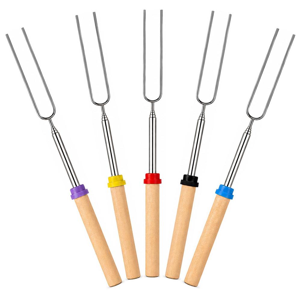 Stainless Steel Roasting Sticks 5pcs for Hot Dog Marshmallow Campfire