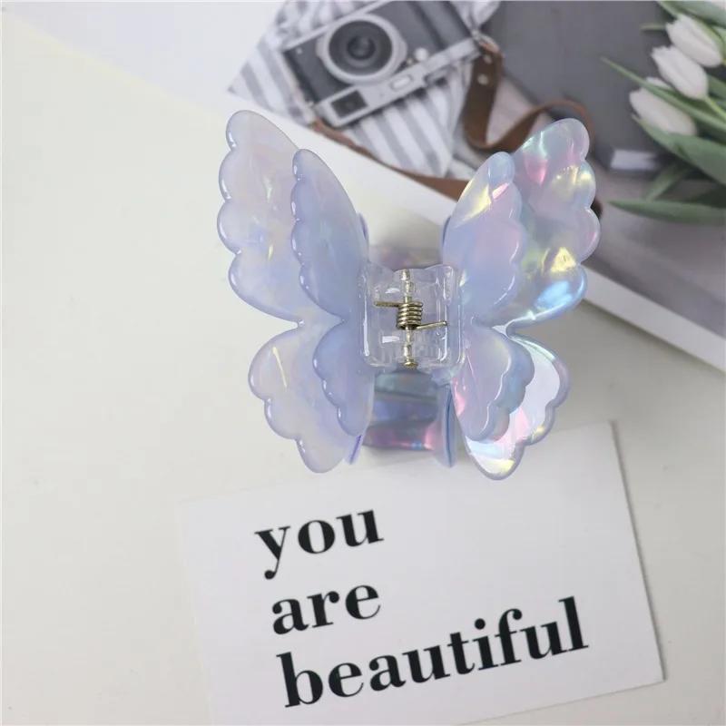 New Sweet Princess Butterfly Crab Hair Clips Colorful Fairy Butterfly Hair Claw Acetate for Women Hair Accessories