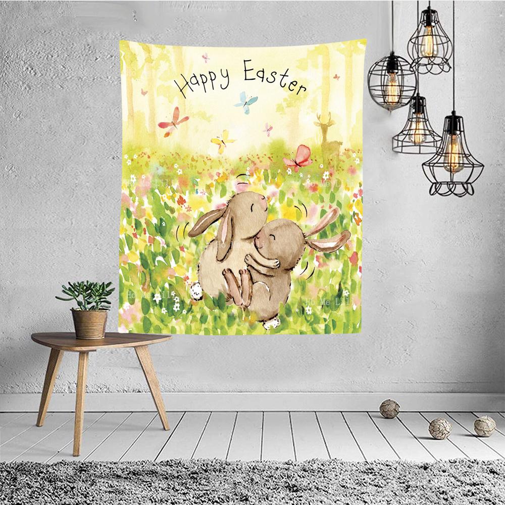 Home Decoration Easter Series Printing Polyester Blanket Wall Hanging Is Suitable for Bedroom Living Room Tapiz