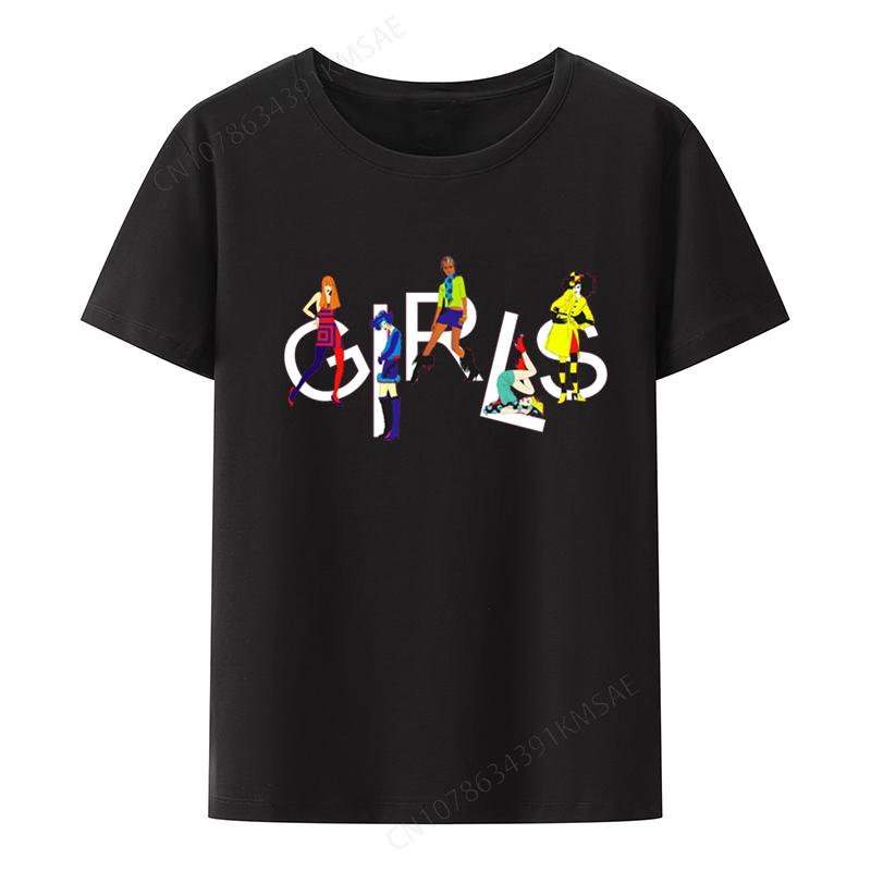 Girls Graphic Printing T-shirts Funny Tee Otaku Anime T-shirt Loose Cool Retro Ropa Mujer Koszu
