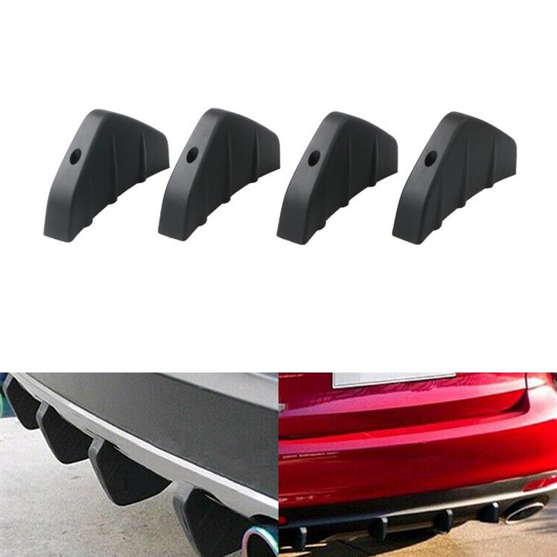Universal 4 Pcs Car Black Rear Lower Bumper Lip Diffuser Trim Caps Cover for Honda Dodge Ford Toyota Exterior Accessories