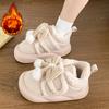 Fashion Cute Fluffy Winter Boots for Women 2025 Faux Fur Bowtie Pink Snow Boots Woman Warm Plush Kawaii Ball Ankle Boots Shoes Woman