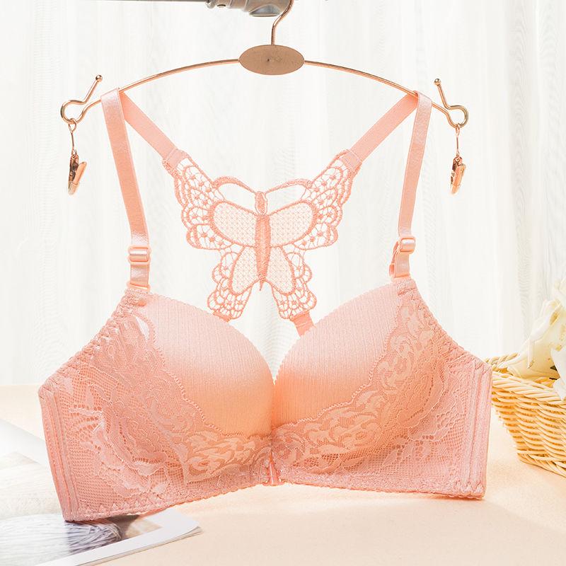 

Женские сексуальные бюстгальтеры пуш-ап, беспроводное нижнее белье с застежкой сзади, топы с кружевной подкладкой, собранные бюстгальтеры 75B