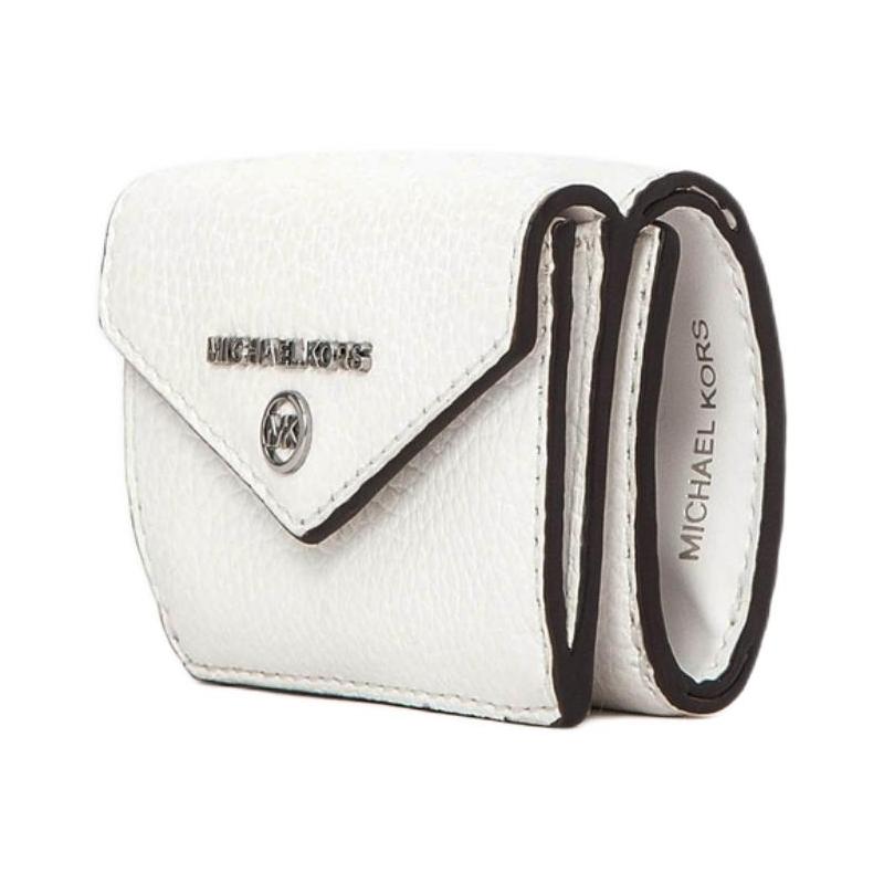 Michael Kors Jet Set Charm Tri-fold Brand Logo Cowhide Wallet Small Women's White