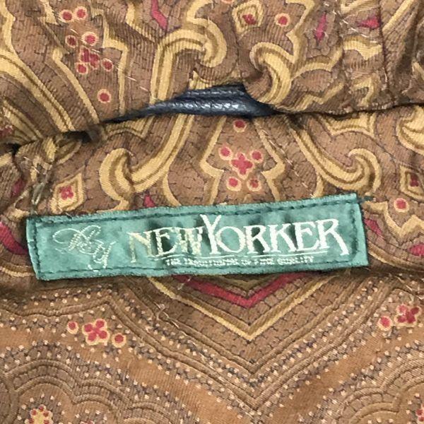 NEWYORKER Hooded Genuine Lamb Leather Coat Outerwear/Women’s M/9AR/Black/Paisley Lining, Waist Drawstring(USED)