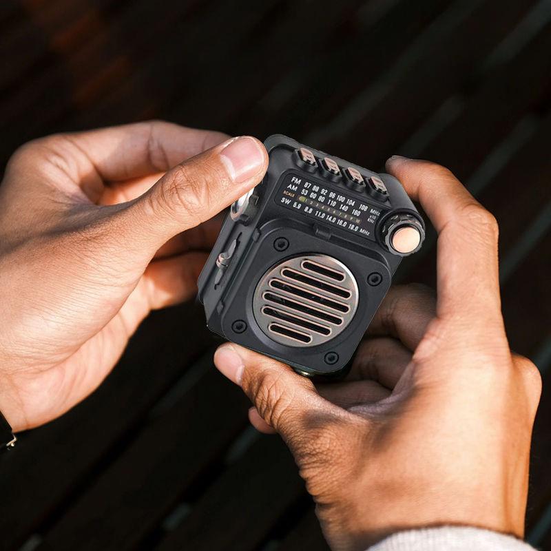 Mini multifunkční rádio, vícepásmový FM/AM/SW, malý reproduktor s funkcí Bluetooth/TF