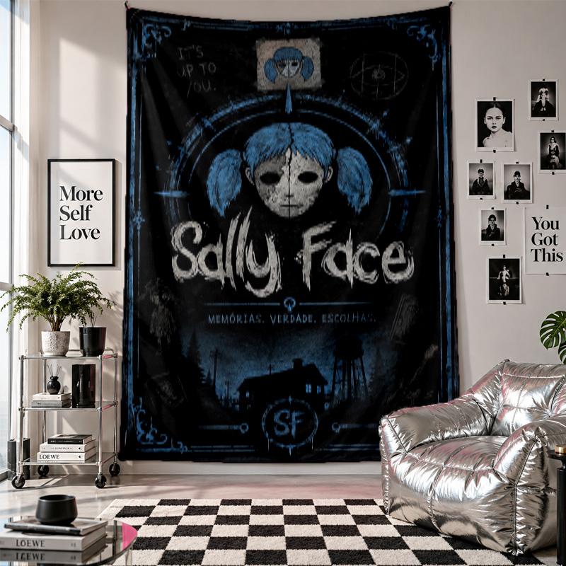 Wandbehang Sally Face Kunst Hängendes Tuch Dekorative Hintergrundabdeckung für Raumdekoration