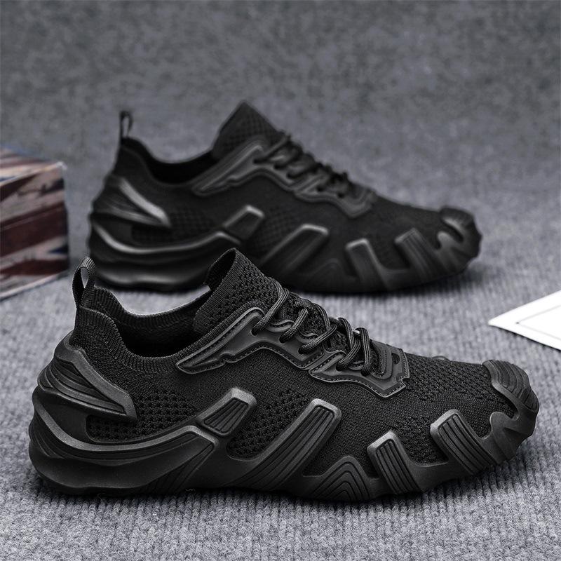 Men's Shoes 2025 New Spring Thin Mesh Breathable Fly-woven Mesh Shoes Men's Sports Platform Fashion Socks Trendy Shoes