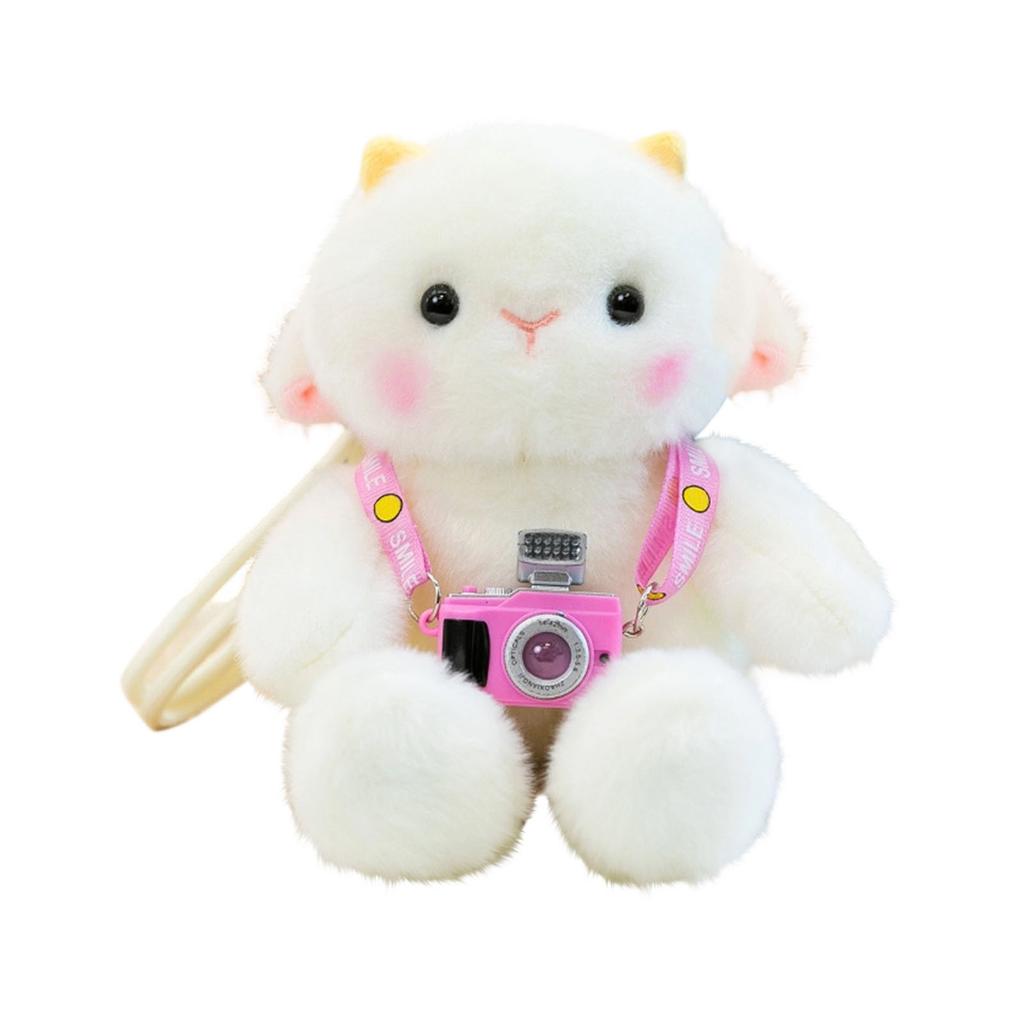 Plush Stuffed Animal Lamb Toy Soft Fluffy Sheep Doll with Decorative Skirt and Pendant Suitable for Home Decoration and Gift Giving
